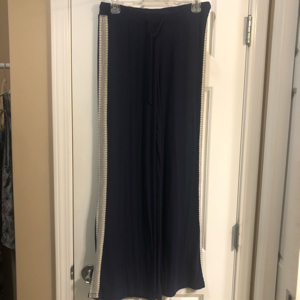 Aerie Navy Sweatpants Ribbed Lace Lounge Size M